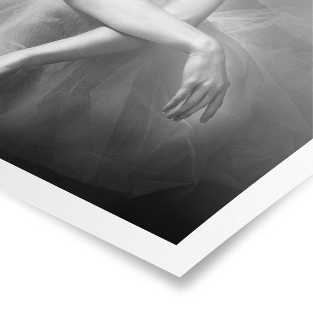 Poster bianco nero Le mani di una ballerina