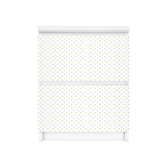 Pellicole adesive per mobili cassettiera Malm IKEA Triangoli pastello