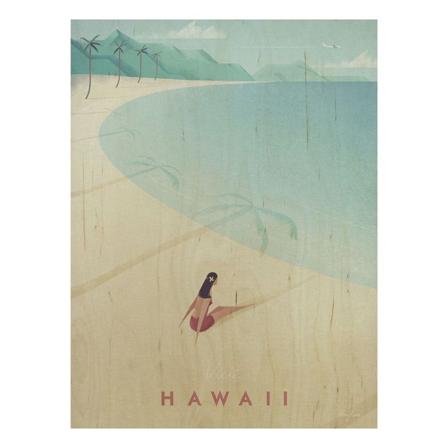 Quadri in legno con paesaggio Poster di viaggio - Hawaii