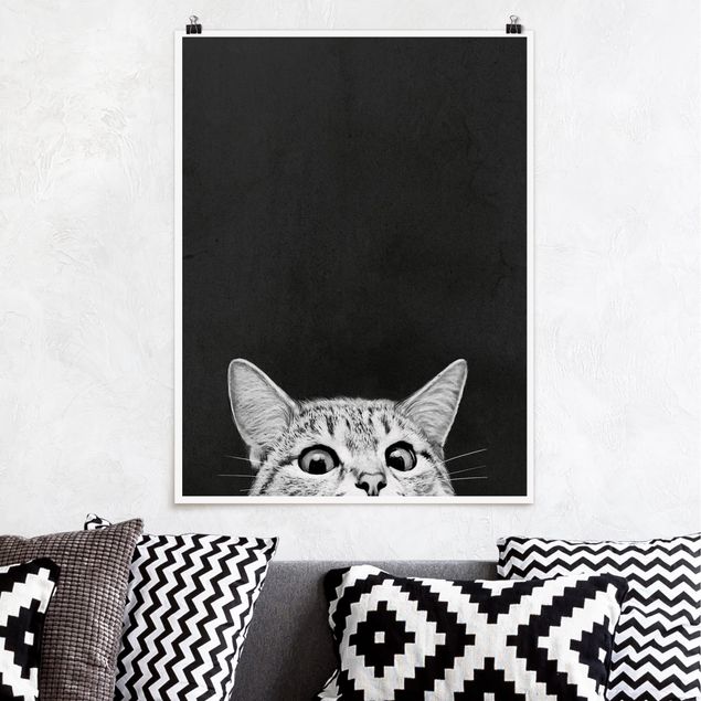 Decorazioni cameretta Illustrazione - Gatto Disegno in bianco e nero