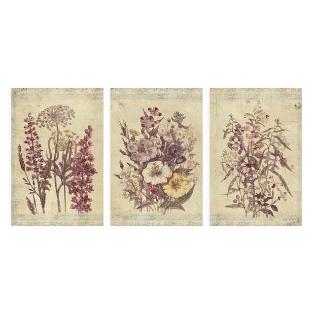 Quadri stampe Trio di fiori vintage