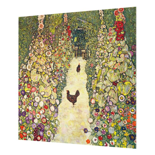 Paraschizzi con riproduzioni Gustav Klimt - Sentiero del giardino con galline