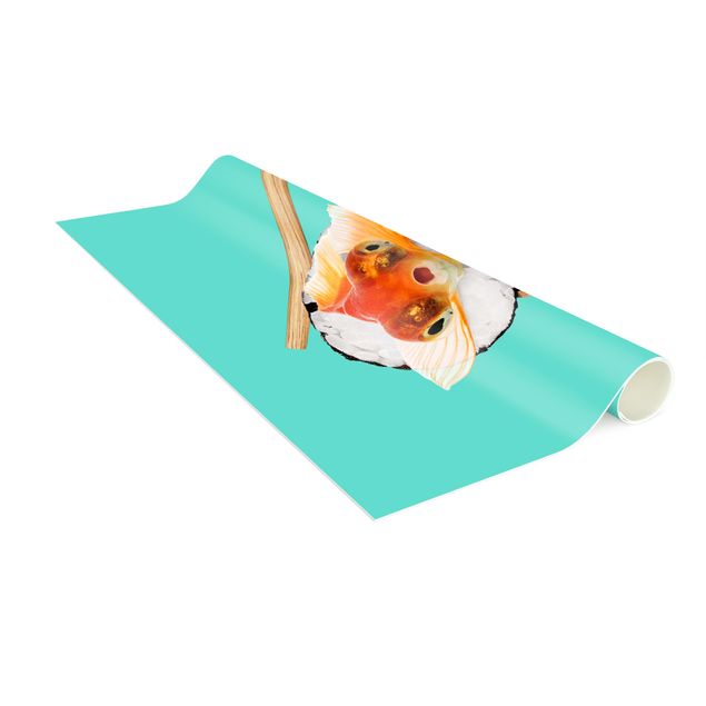 sala da pranzo tappeto sotto tavolo Sushi con pesce rosso