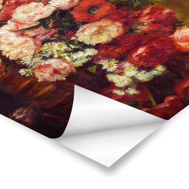 Quadro rosso Auguste Renoir - Natura morta con peonie