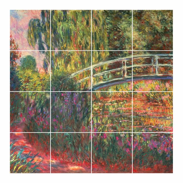 Adesivi per piastrelle con fiori Claude Monet - Ponte giapponese nel giardino di Giverny