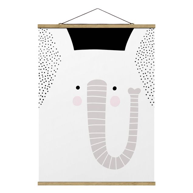 Quadri in bianco e nero Zoo con disegni - Elefante