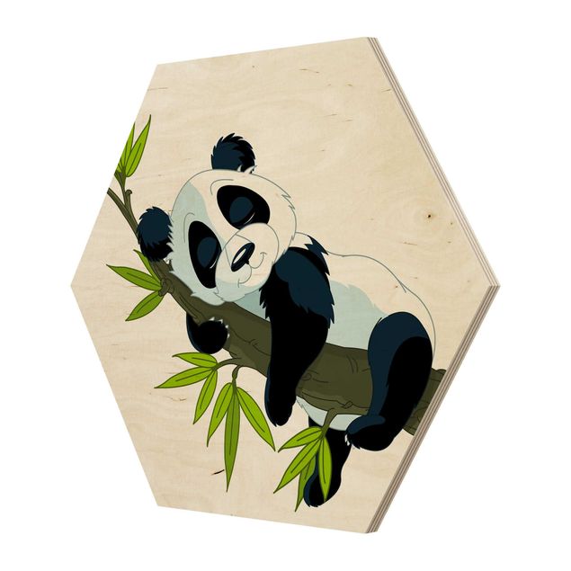 Esagono in legno - Sleeping Panda