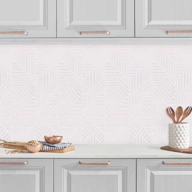 Rivestimento cucina con disegni Motivo a linee sfumate in rosa chiaro