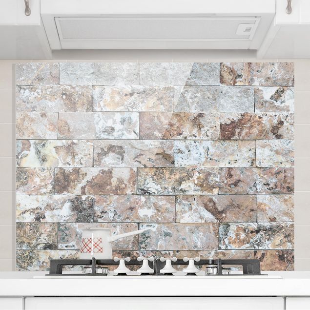 Paraschizzi con disegni Muro di pietra naturale di marmo