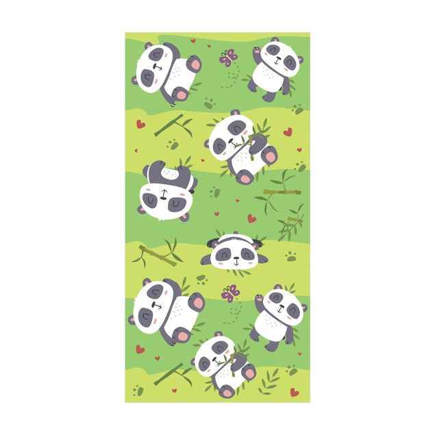tappeto design moderno Tenero panda su un prato verde