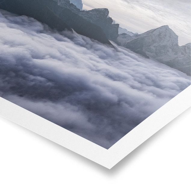 Poster - Mare di nubi In Himalaya - Orizzontale 3:4