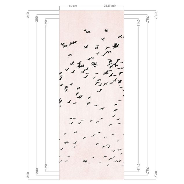 Rivestimento per doccia - Stormo di uccelli al tramonto