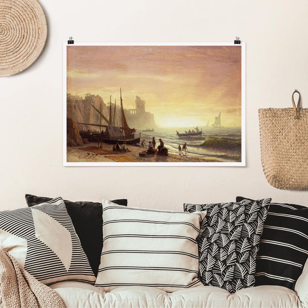 Stampe quadri famosi Albert Bierstadt - La flotta da pesca