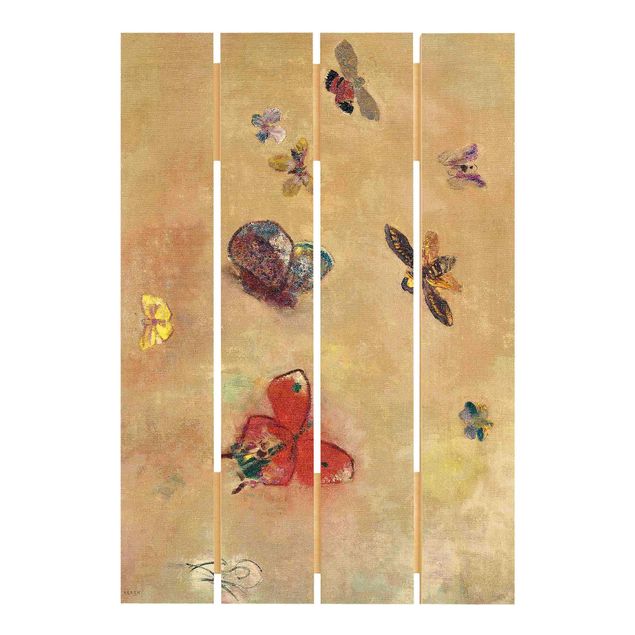 Quadri in legno Odilon Redon - Farfalle colorate