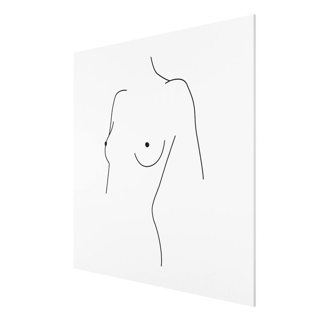 Quadri moderni per arredamento Line Art - Nudo Busto Donna Bianco e Nero