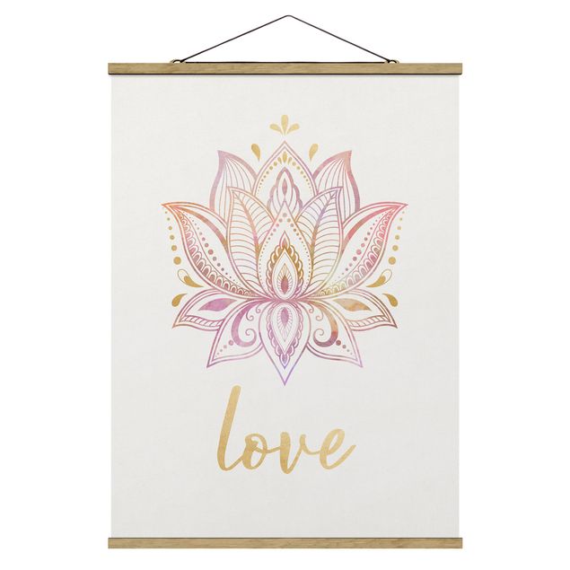 Stampe Illustrazione di loto - Amore Oro Rosa Chiaro