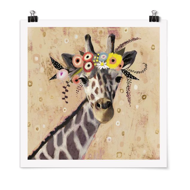 Quadri animali Giraffa Klimt