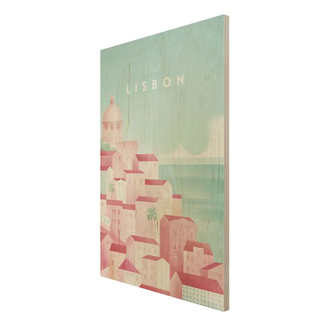 Quadri in legno con paesaggio Poster di viaggio - Lisbona
