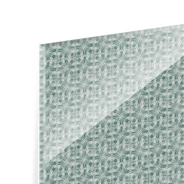 Paraschizzi in vetro - Trama vintage di piastrelle geometriche - Quadrato 1:1
