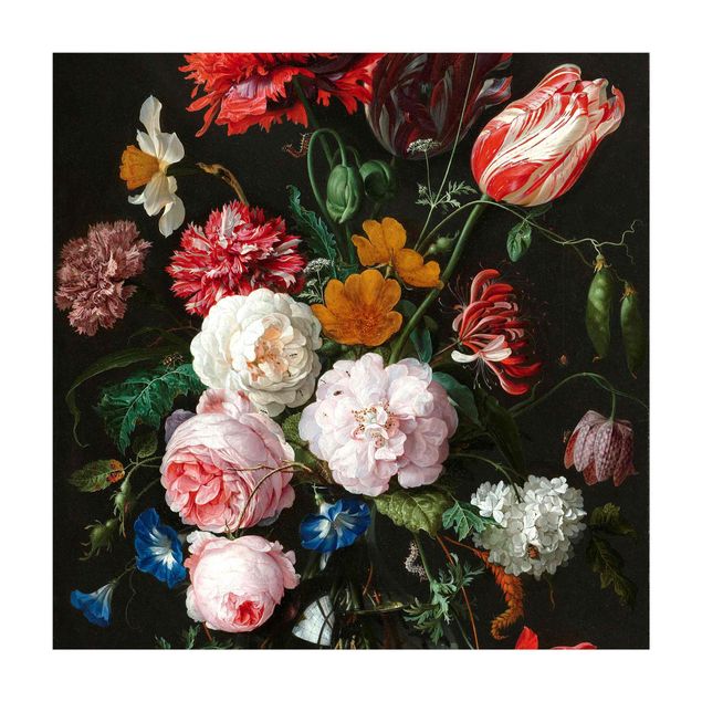 tappeti con fiori Jan Davidsz De Heem - Natura morta con fiori in un vaso di vetro