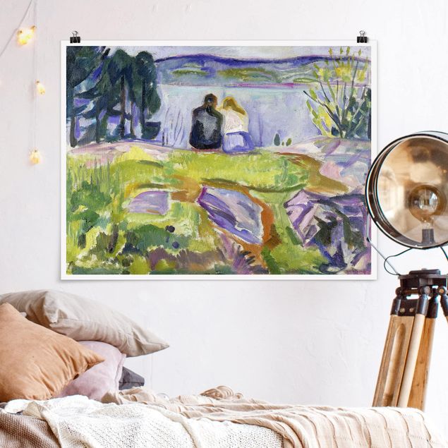 Quadri espressionismo Edvard Munch - Primavera (coppia di innamorati sulla riva)