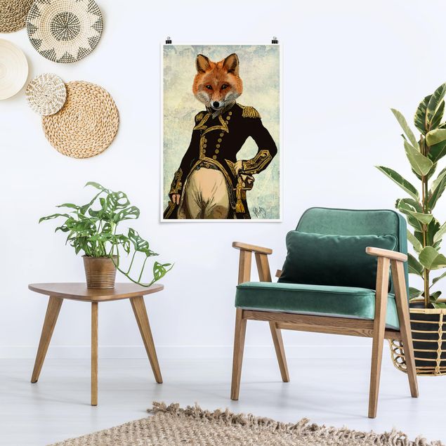 Poster retro Ritratto di animali - Ammiraglio di volpe