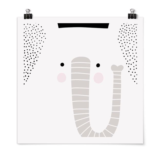 Quadro moderno Zoo con disegni - Elefante