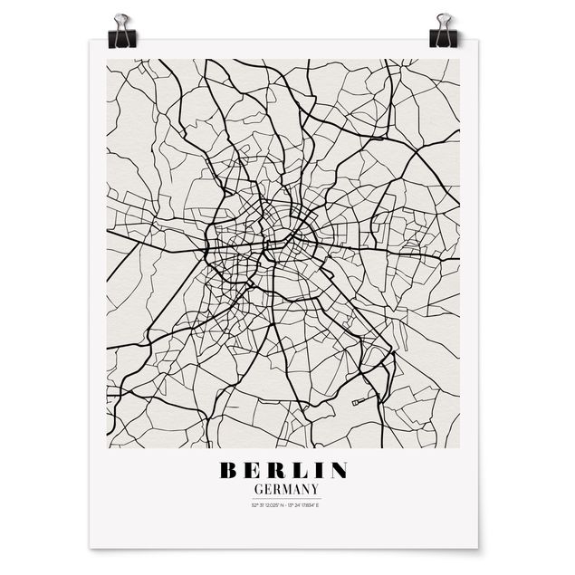 Quadro planisfero Mappa di Berlino - Classica