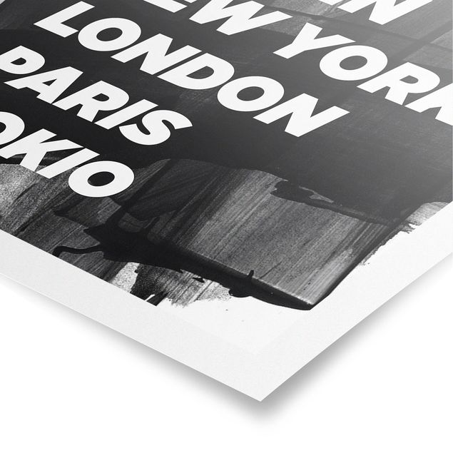 Quadri moderni bianco e nero Berlino New York Londra