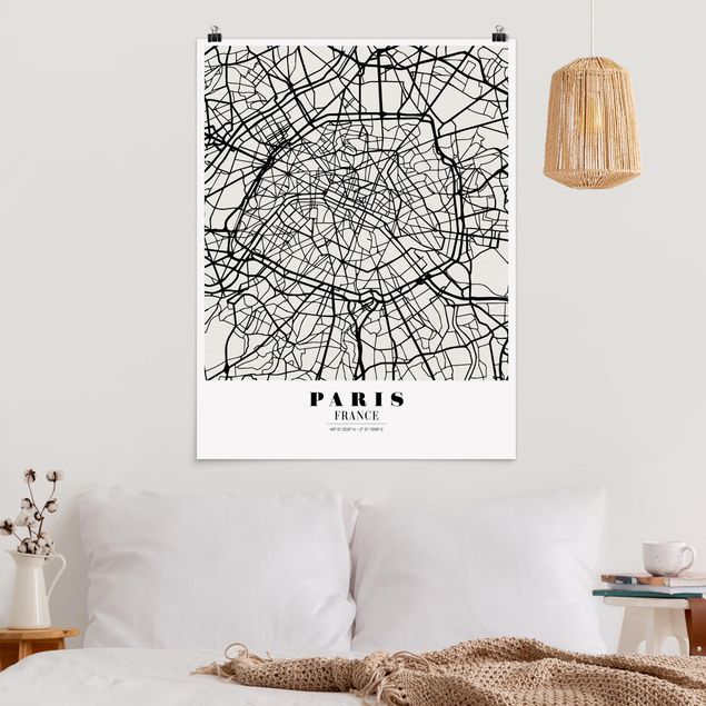 Quadri di Parigi Mappa di Parigi - Classica
