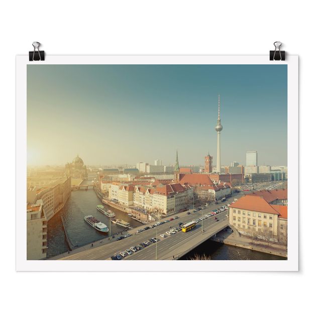 Poster skyline Berlino al mattino