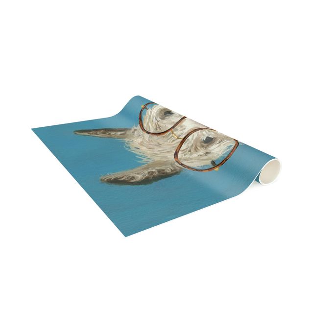 tappeto design moderno Lama con occhiali I