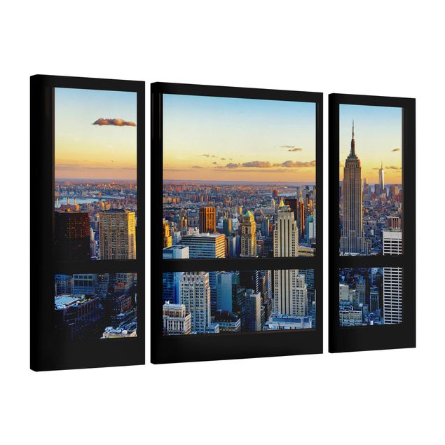 Quadri moderni per arredamento Vista dalla finestra - Alba di New York