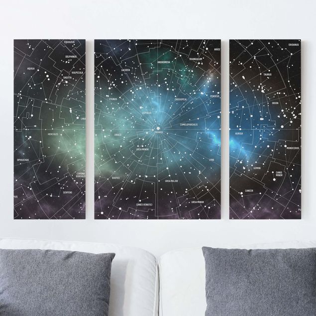 Quadro moderno Mappa delle costellazioni stellari Nebulosa galattica