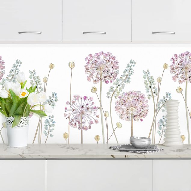 Rivestimenti per cucina con fiori Fiori Allium Set II