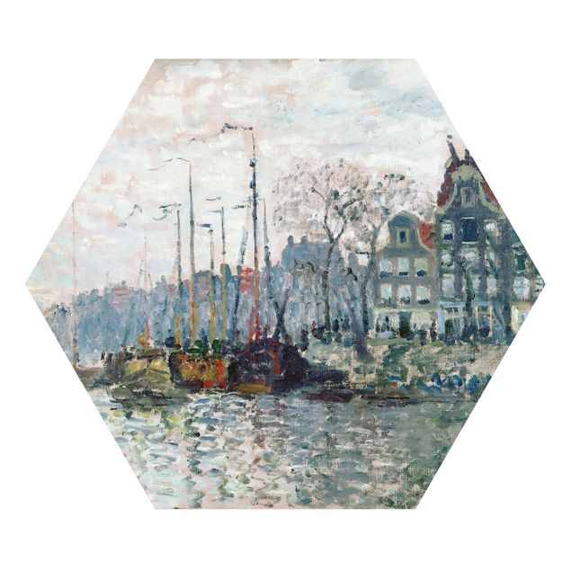 Riproduzioni quadri Claude Monet - Veduta di Prins Hendrikkade e Kromme Waal ad Amsterdam