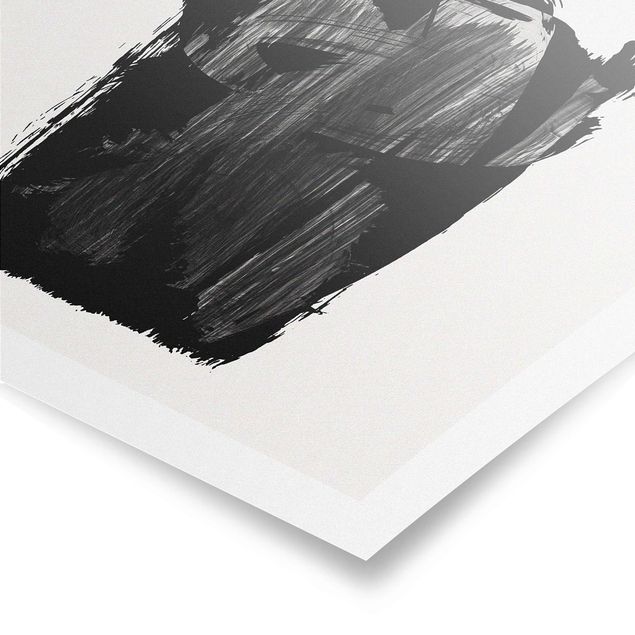 Poster in bianco e nero Mondo grafico delle piante - Foglie nere