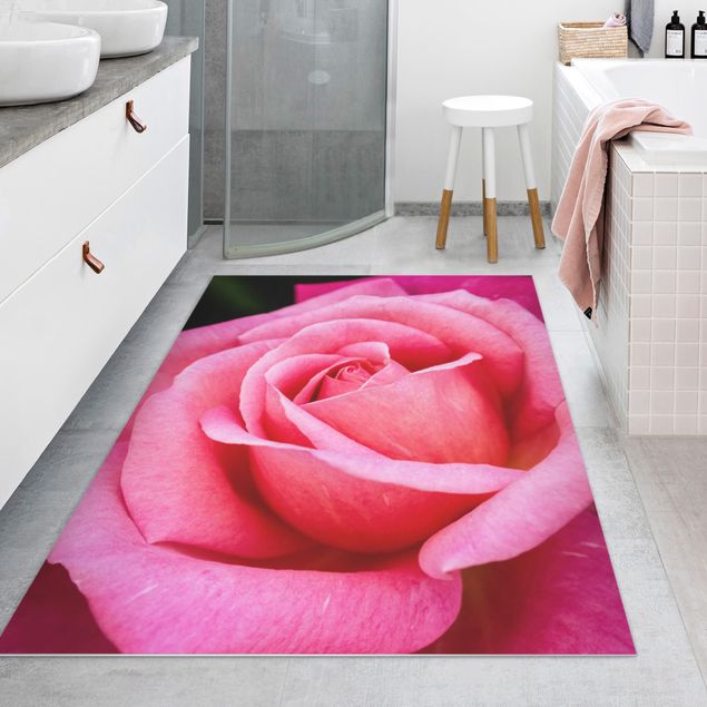 tappeti floreali moderni Fiori di rosa rosa sfondo verde