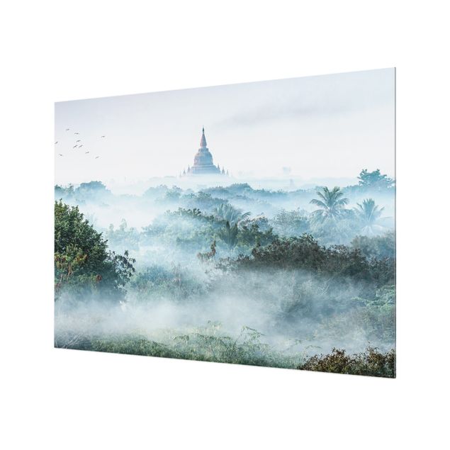 Paraschizzi in vetro - Nebbia mattutina sulla giungla di Bagan - Formato orizzontale 4:3