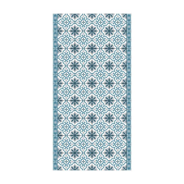 tappeto blu Mix di piastrelle geometriche Croce Blu Grigio