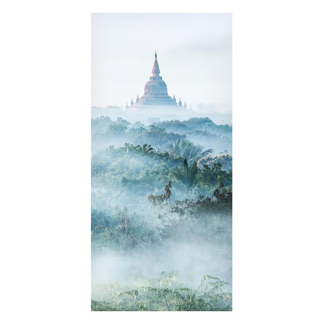 Quadri con paesaggio Nebbia mattutina sulla giungla di Bagan