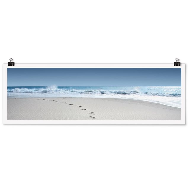 Poster con spiaggia Tracce nella sabbia