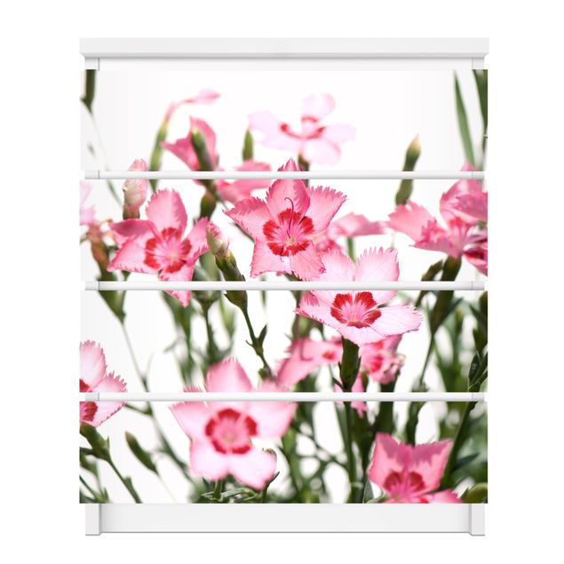 Carta adesiva per mobili IKEA - Malm Cassettiera 4xCassetti - Pink Flowers