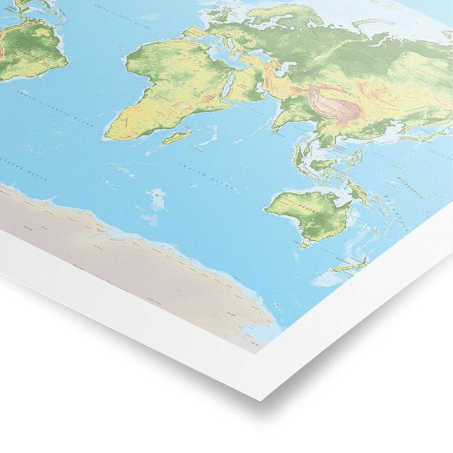 Quadri stampe Mappa del mondo fisico