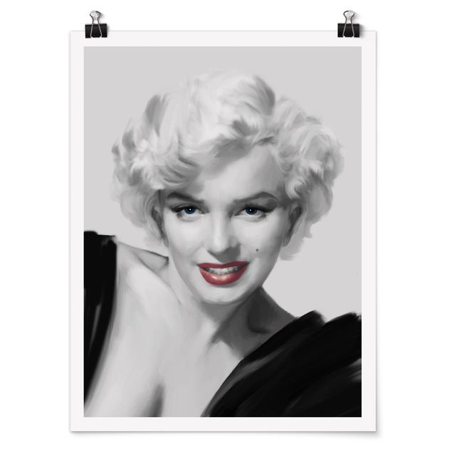 Poster bianco e nero Marilyn sul divano