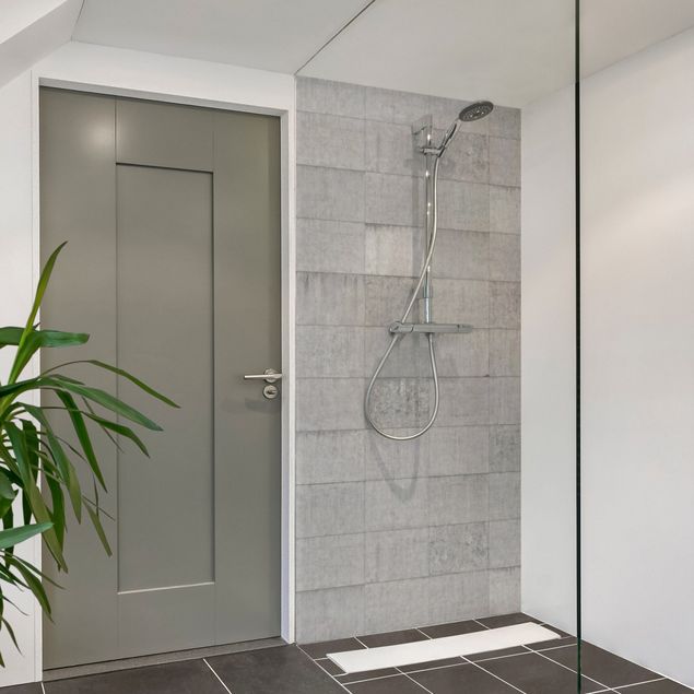 Rivestimento per doccia - Effetto mattoni di cemento grigio