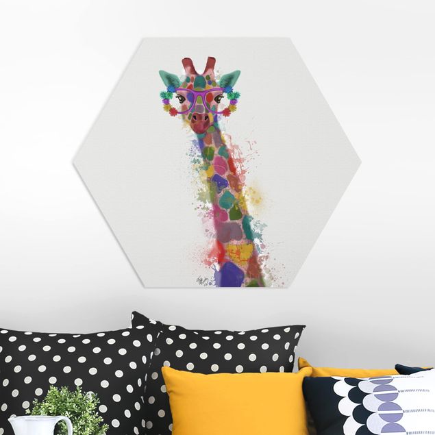 Decorazioni camera bambini Giraffa con schizzi arcobaleno