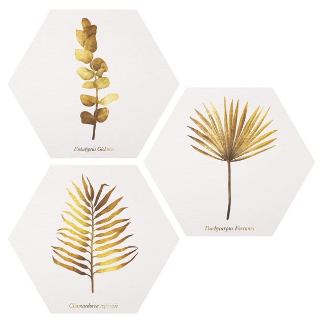 Quadri stampe Oro - Set di foglie tropicali I