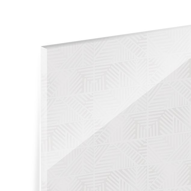 Paraschizzi in vetro - Fantasia di linee e timbri in bianco - Formato orizzontale 3:2
