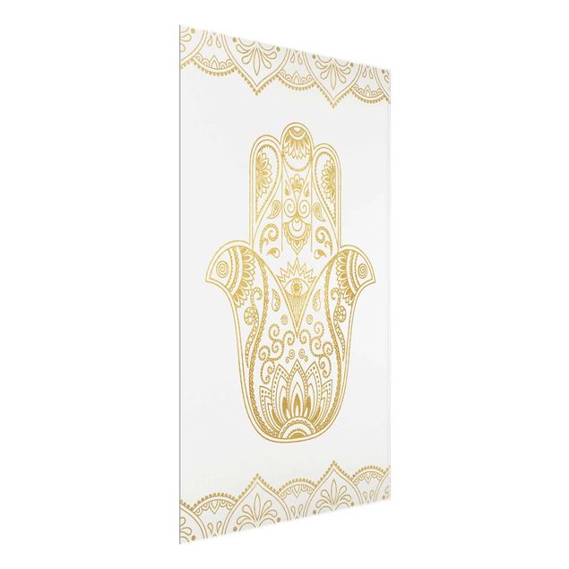 Stampe Mano Hamsa - Illustrazione Oro Bianco